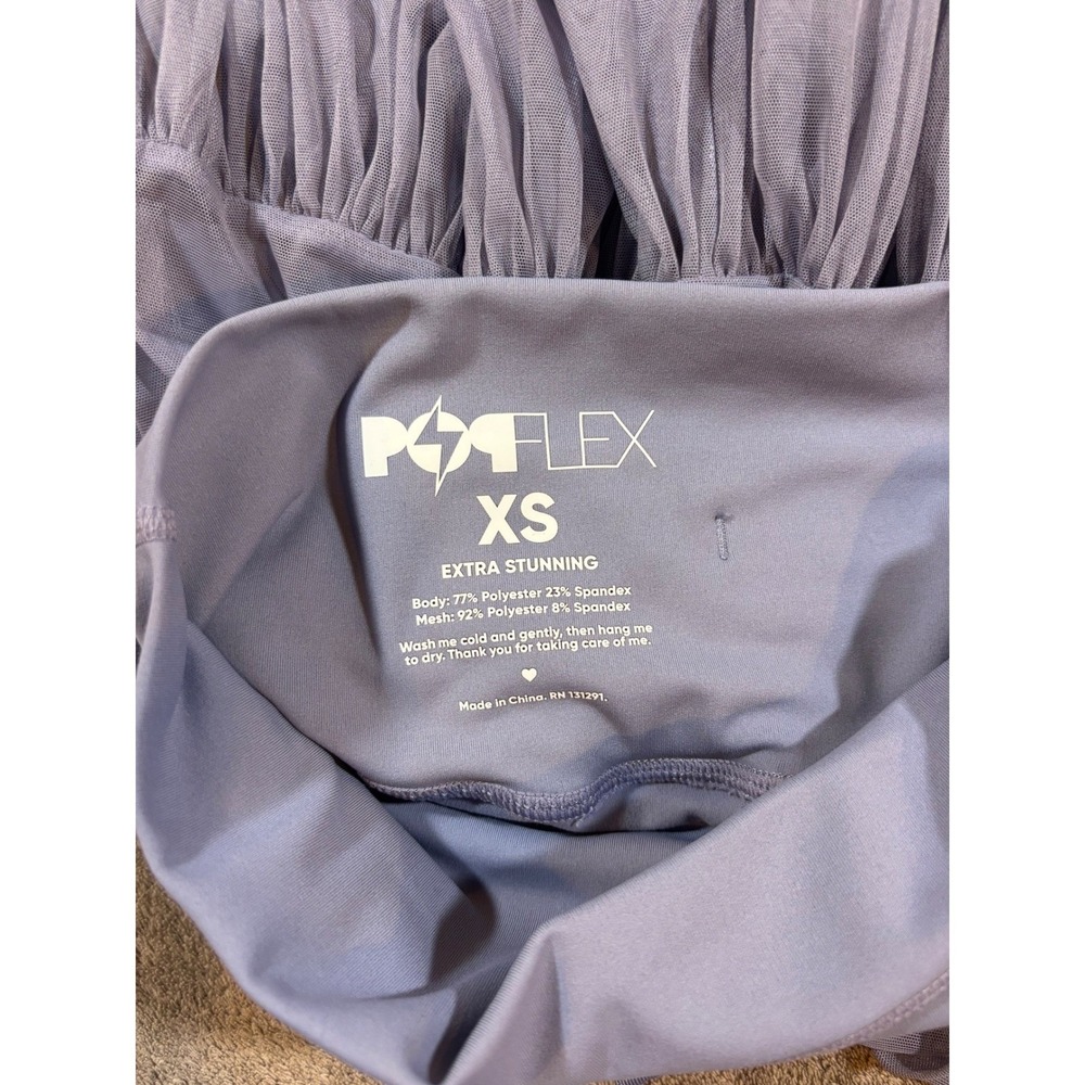 POPFLEX Pirouette Skort Lavender Purple Mesh Tiered Active Skirt XS - Picture 2 of 7